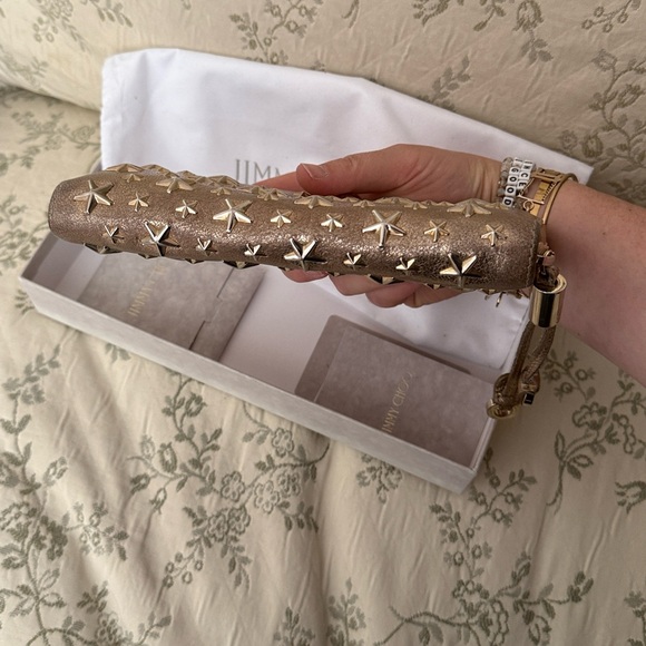 Jimmy Choo Metallic Gold Star-Studded Wallet - Picture 3 of 16